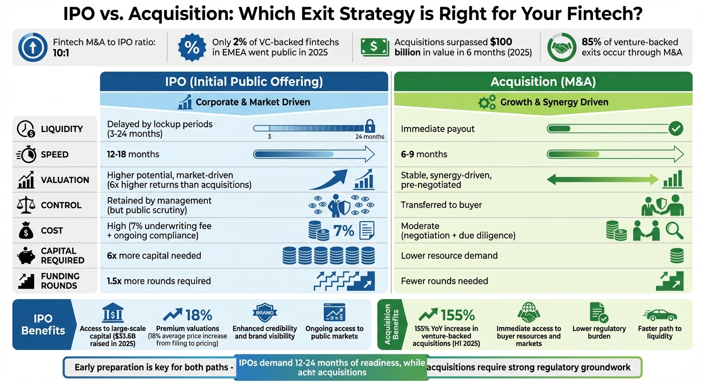 IPO vs Acquisition Exit Strategy Comparison for Fintech Companies