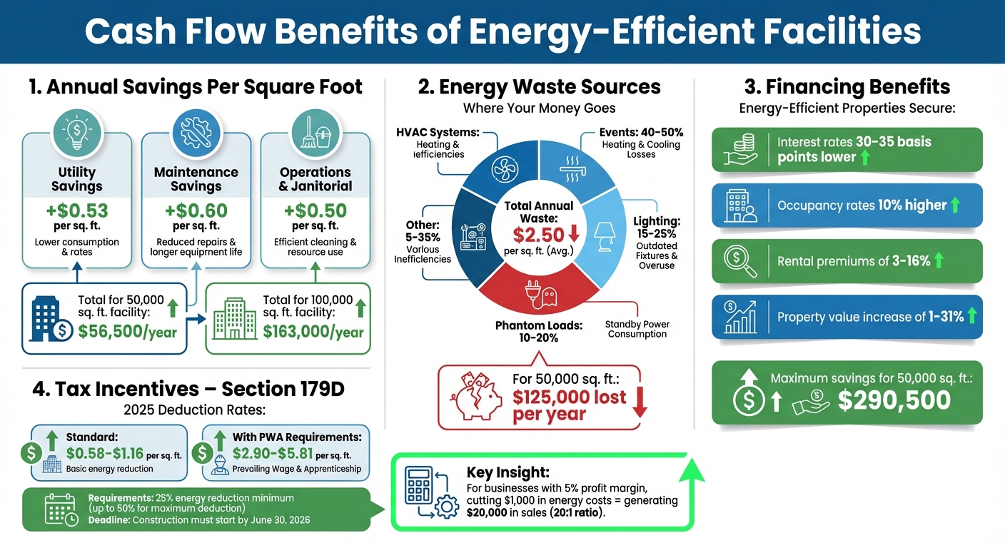 Cash Flow Benefits of Energy-Efficient Facilities: Annual Savings Breakdown