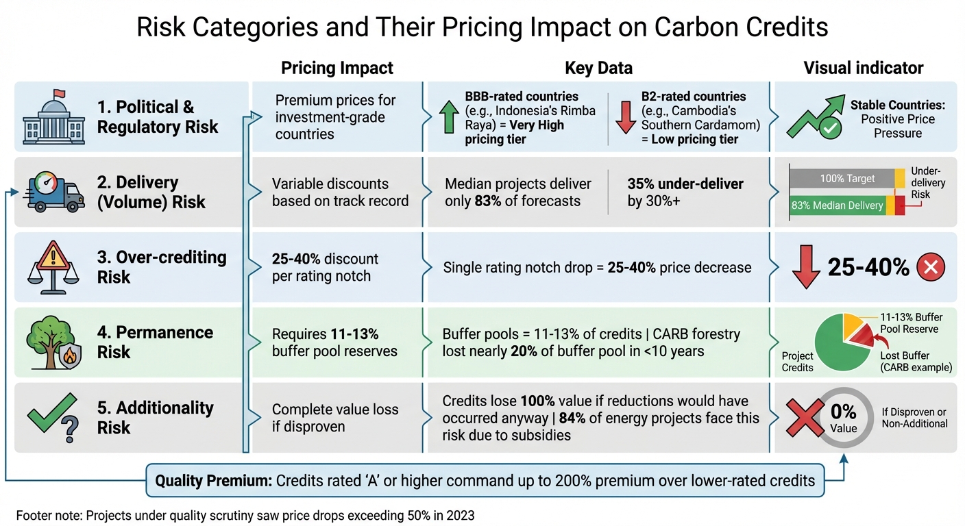 Carbon Credit Risk Categories and Their Pricing Impact