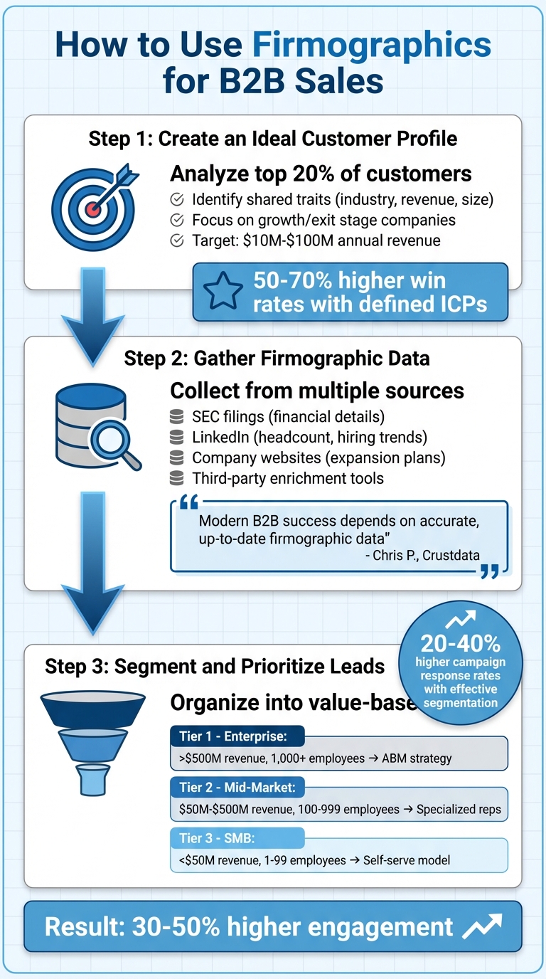 How to Use Firmographics for B2B Sales: 3-Step Process