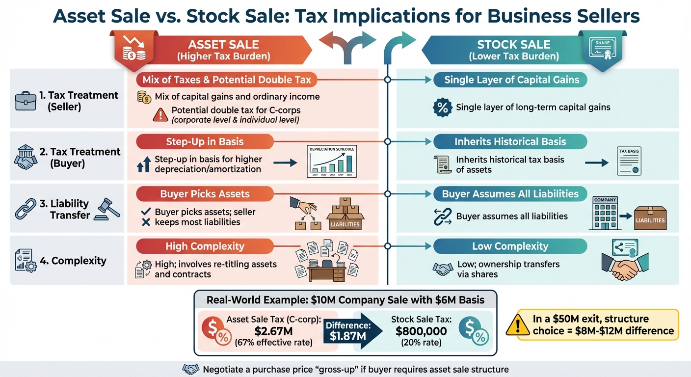 Asset Sale vs Stock Sale Tax Comparison for Business Exits