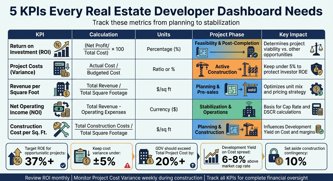 5 Essential KPIs for Real Estate Developer Dashboards