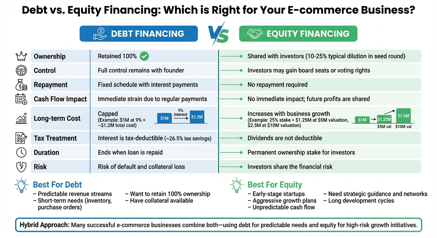 Debt vs Equity Financing Comparison for E-commerce Businesses