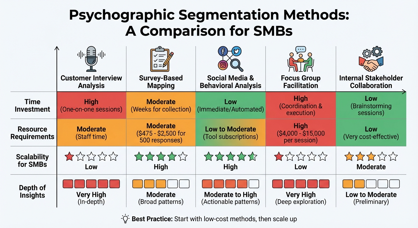 Comparison of 5 Psychographic Segmentation Methods for SMBs