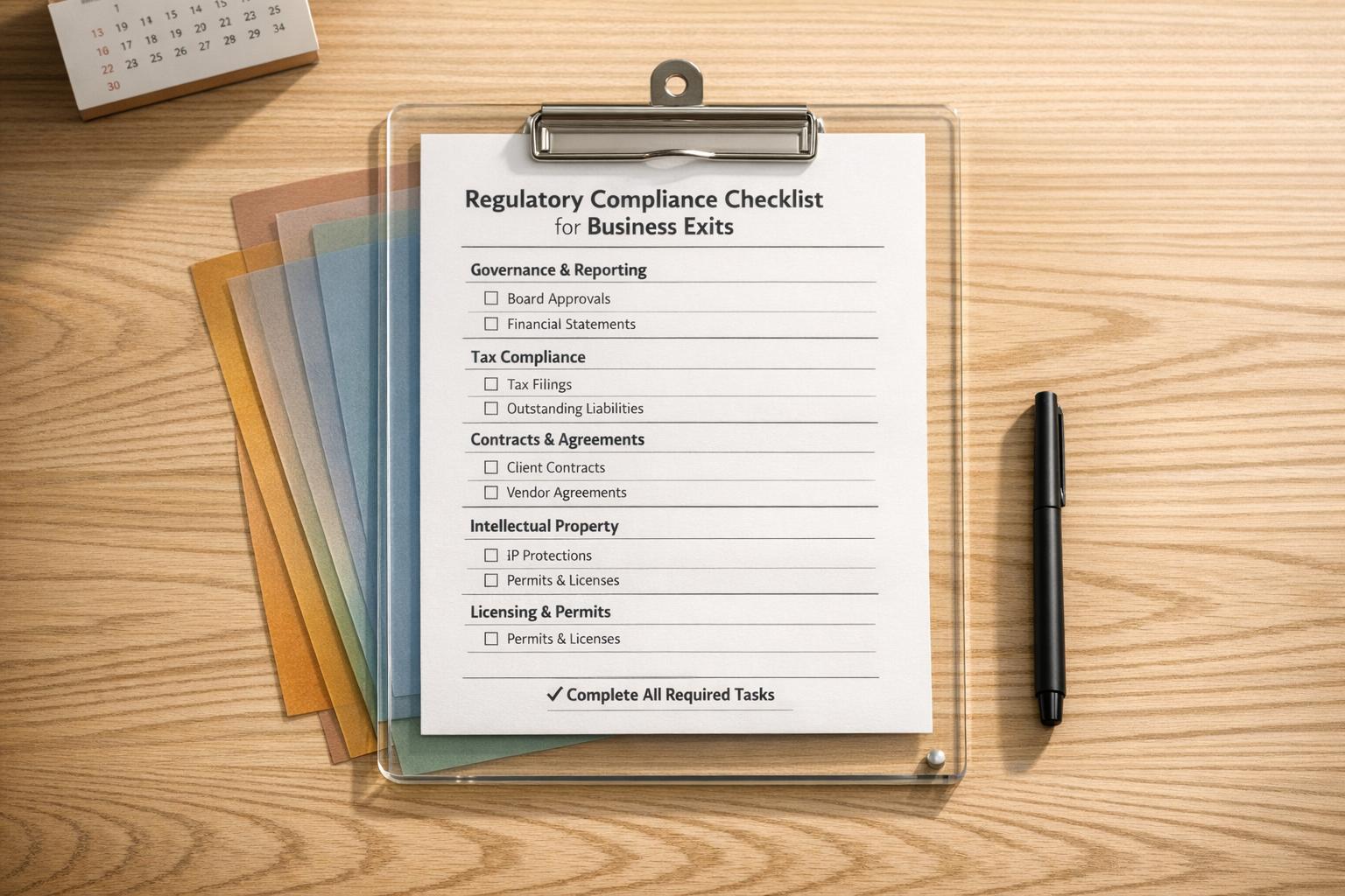 Regulatory Compliance Checklist for Business Exits
