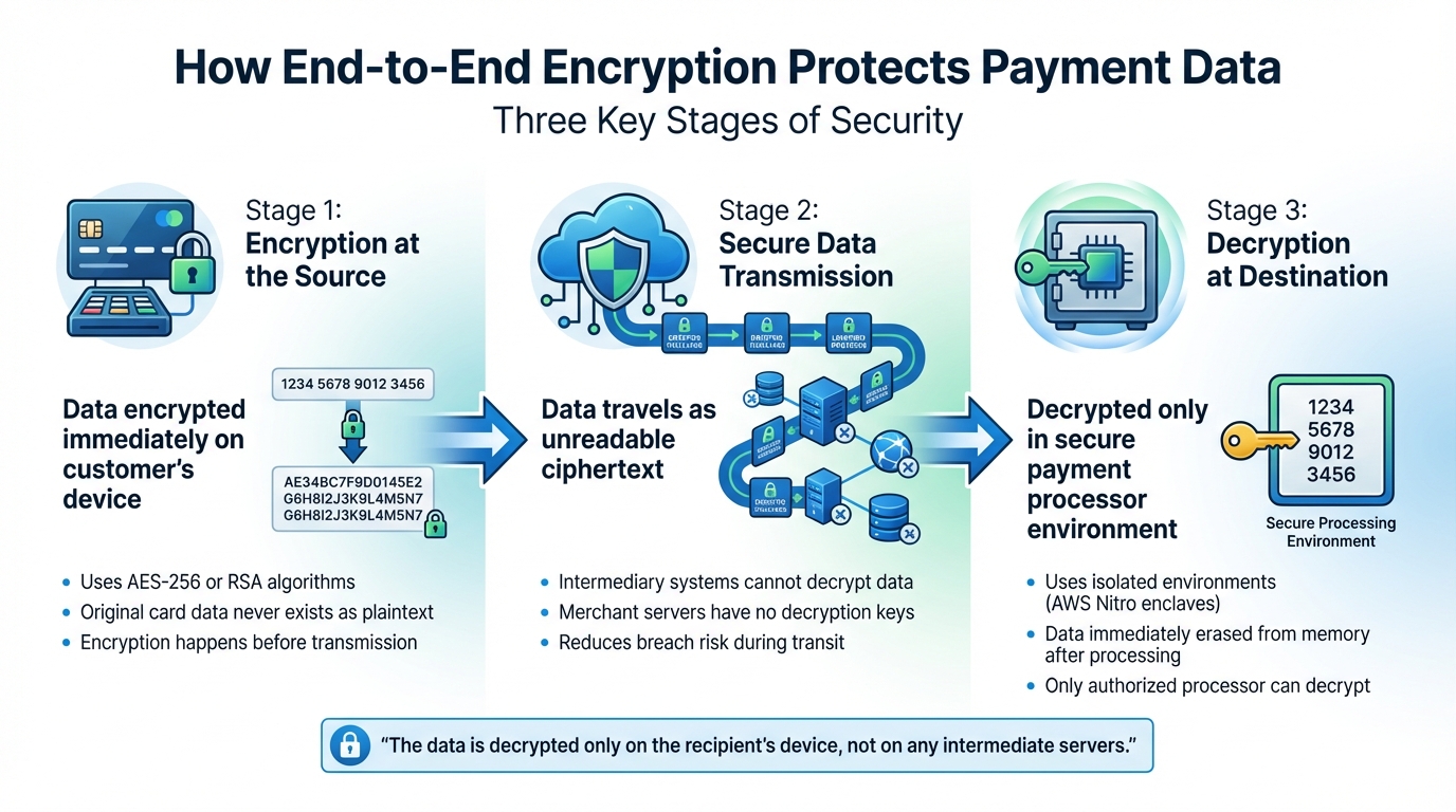How End-to-End Encryption Protects Payment Data in 3 Stages
