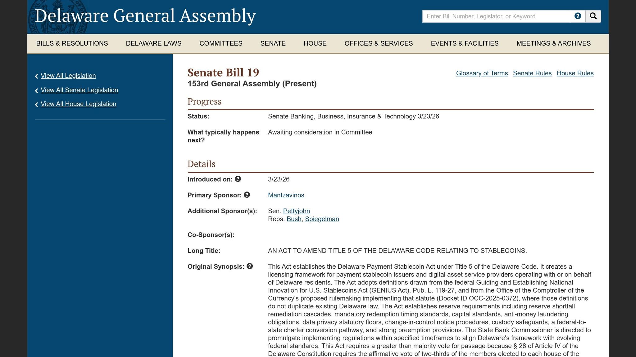 Senate Bill 19