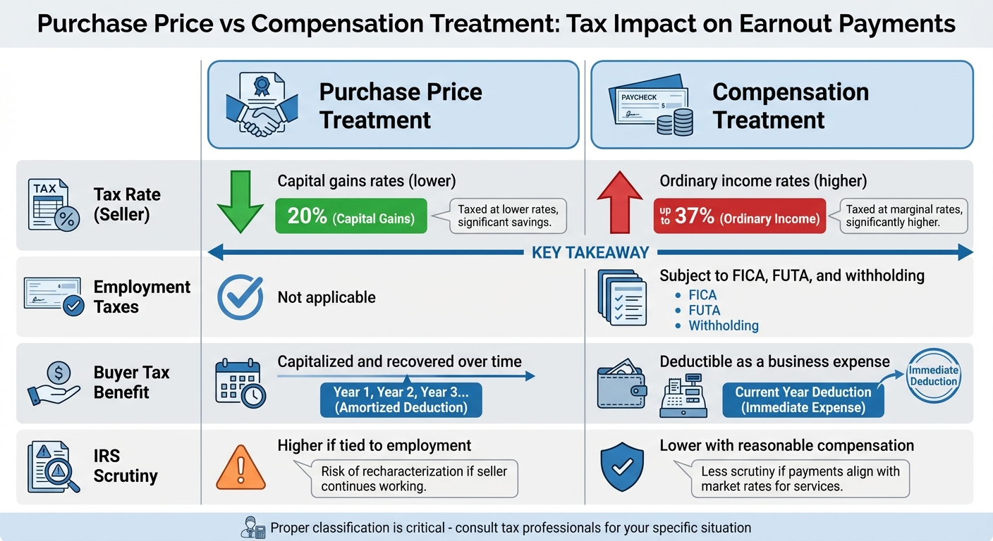 Purchase Price vs Compensation Treatment: Tax Implications for Earnout Payments