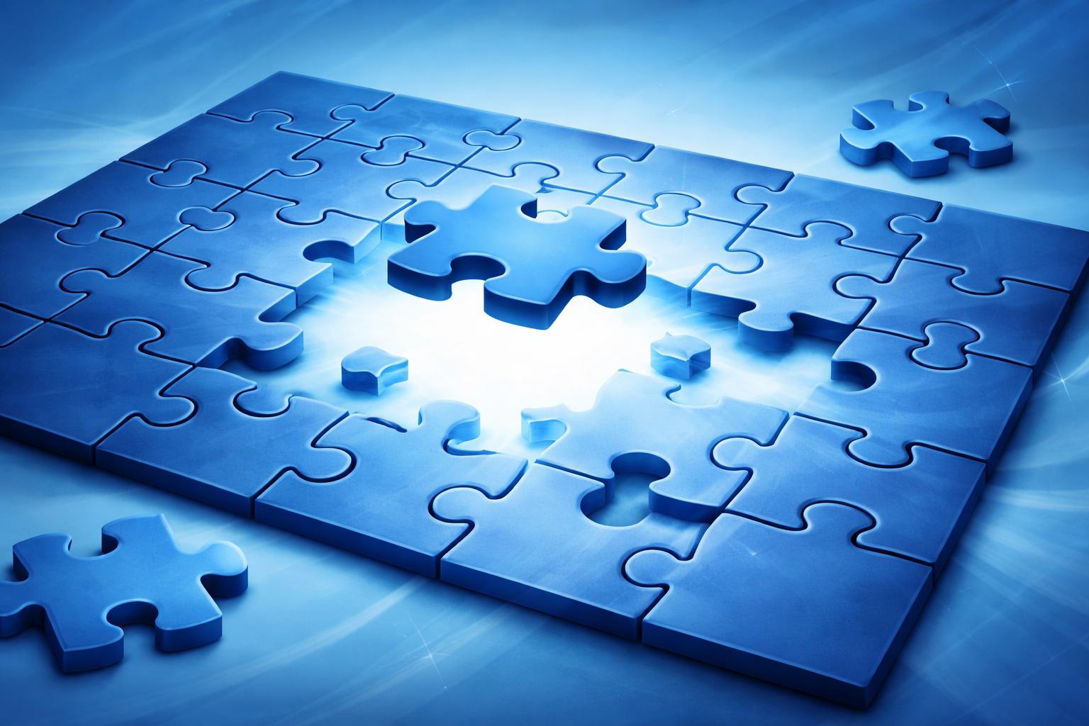 A puzzle with missing pieces illustrates how a financial advisor can be the missing piece of the advisory puzzle for founders who want to scale or exit.