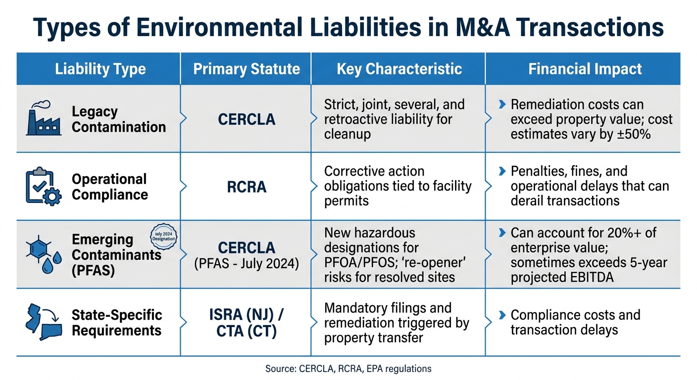 Types of Environmental Liabilities in M&A Transactions