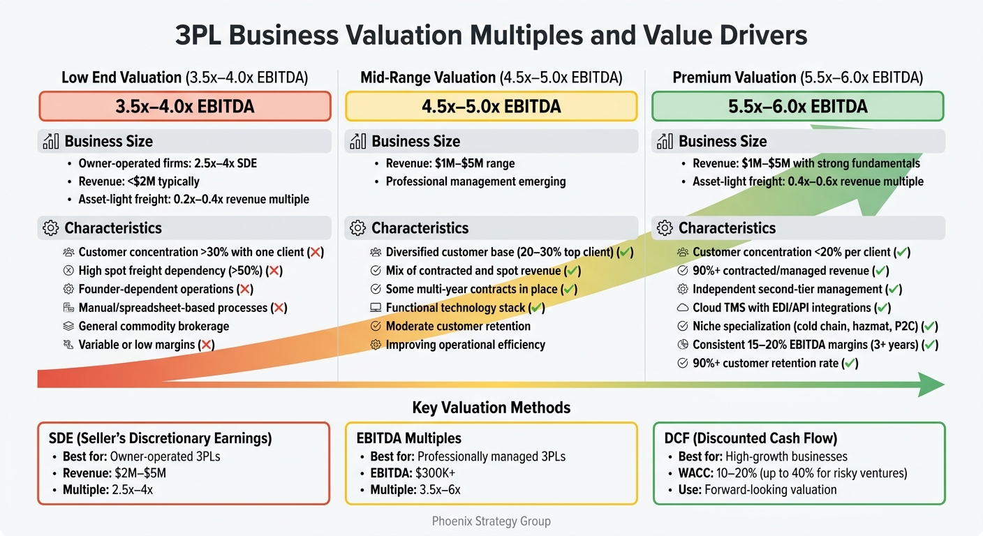 3PL Business Valuation Multiples and Value Drivers Comparison