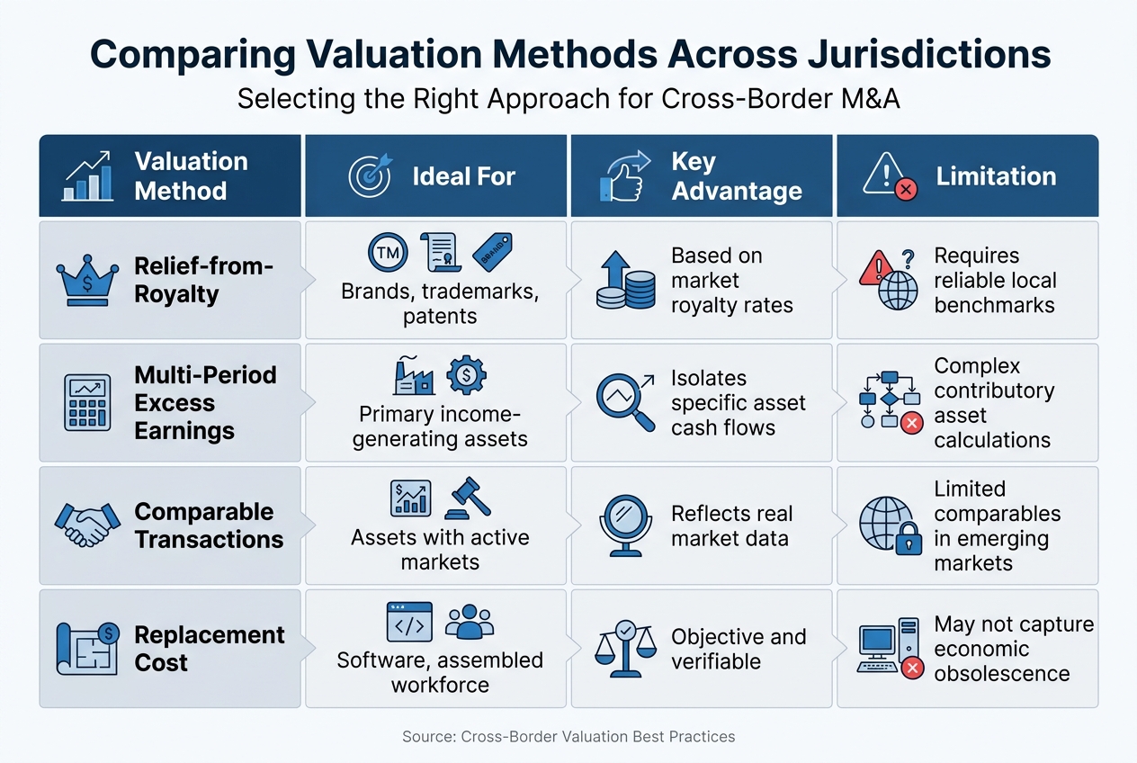 Valuation Methods Comparison for Cross-Border M&A Transactions