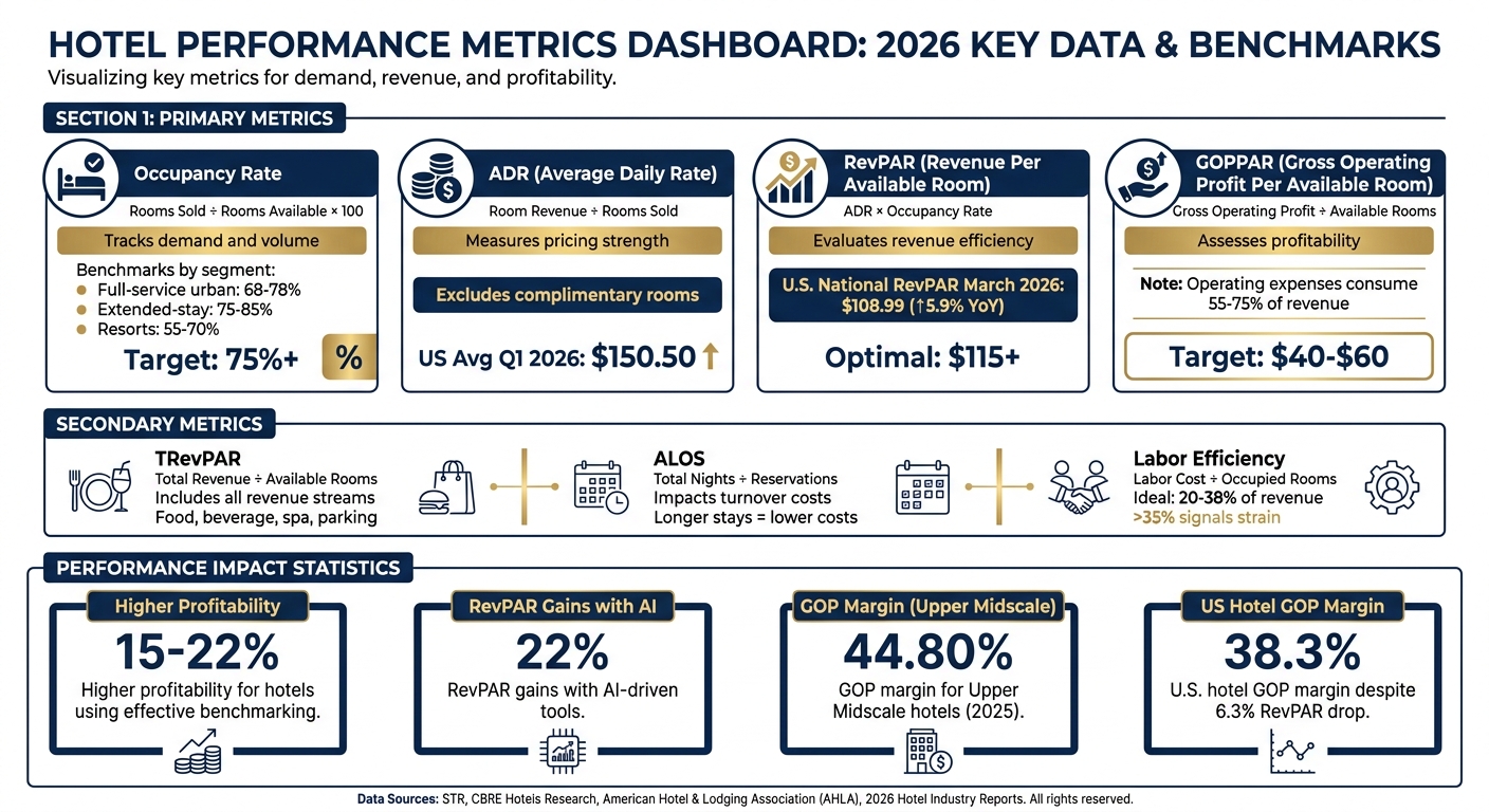 Hotel Performance Metrics Comparison: Key KPIs and Industry Benchmarks 2026