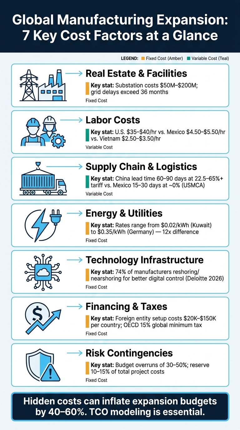 Global Manufacturing Expansion: 7 Key Cost Factors at a Glance