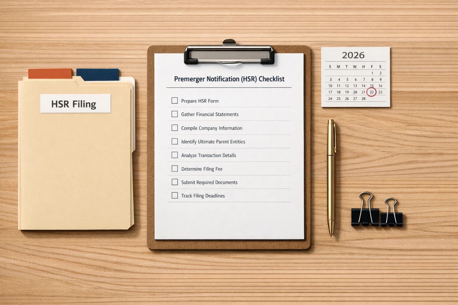 Checklist for Premerger Notification Filings