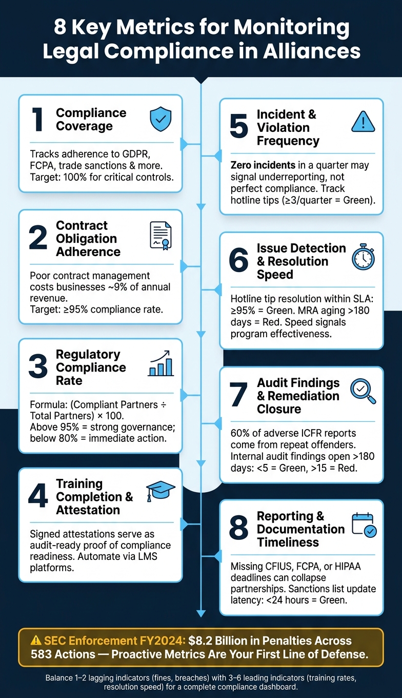 8 Key Legal Compliance Metrics for Strategic Alliances