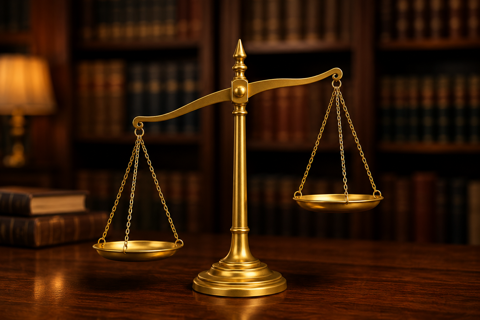 A brass scale sits on a wooden desk symbolizing the decision between Private Equity and Family Offices when it comes to obtaining capital.