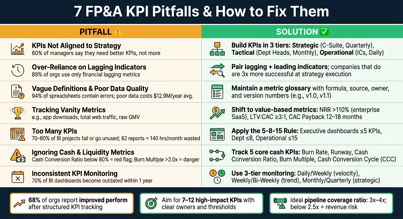7 FP&A KPI Pitfalls: Common Mistakes vs. Best Practices