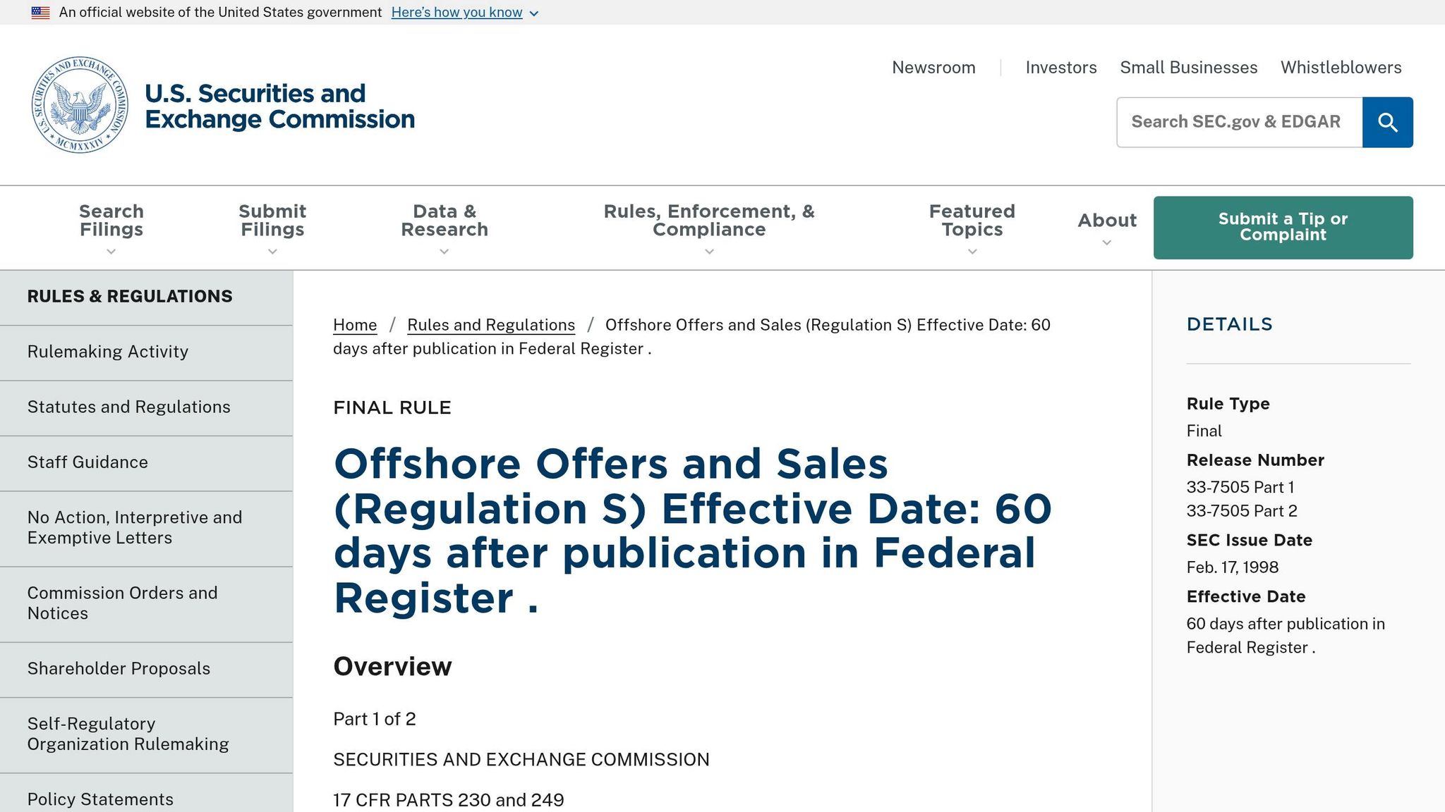 Regulation S