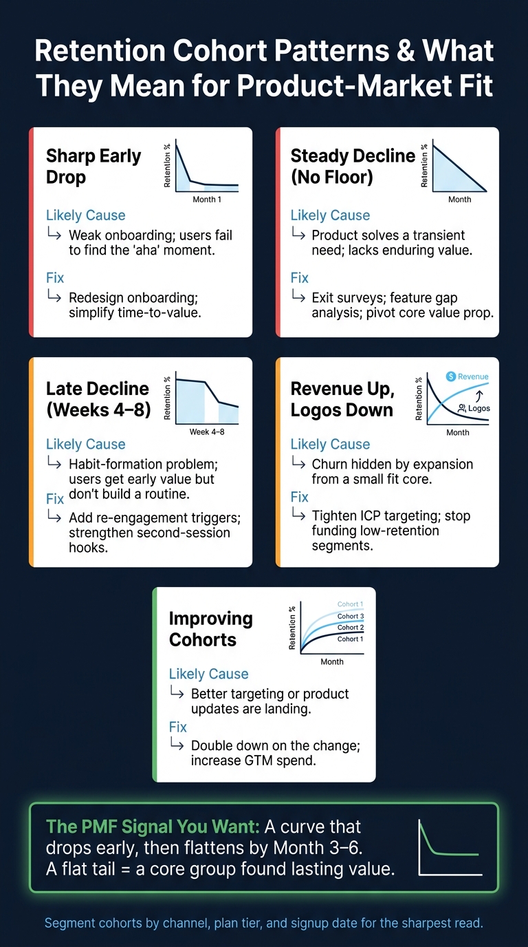 Retention Cohort Patterns & What They Mean for Product-Market Fit