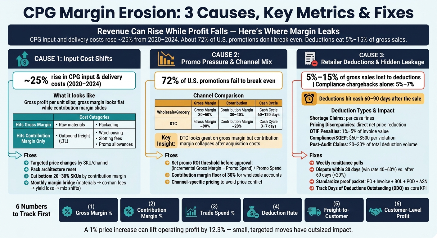 CPG Margin Erosion: 3 Causes, Key Metrics & Fixes
