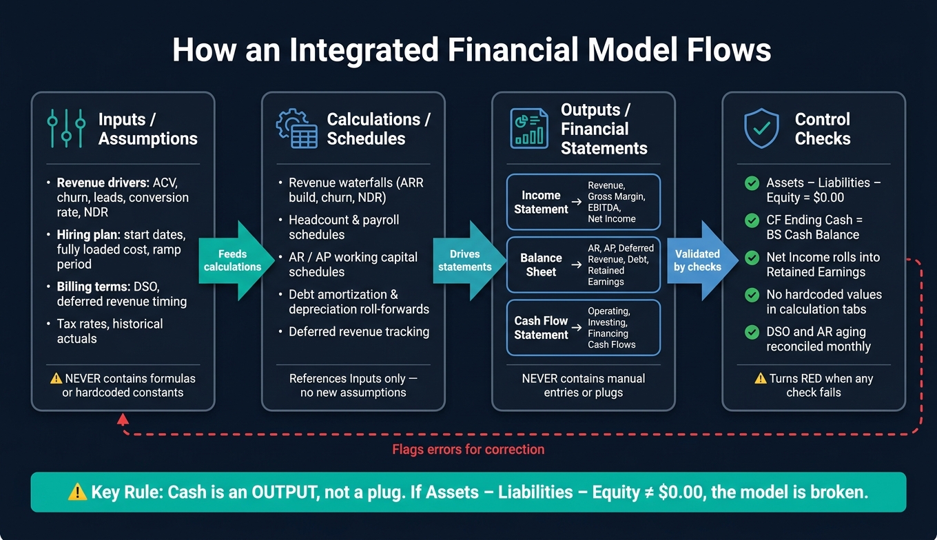 Integrated Financial Model: How Drivers Flow Into Statements