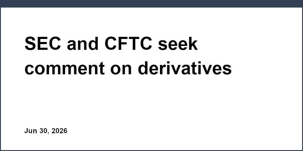 SEC and CFTC seek comment on derivatives rules