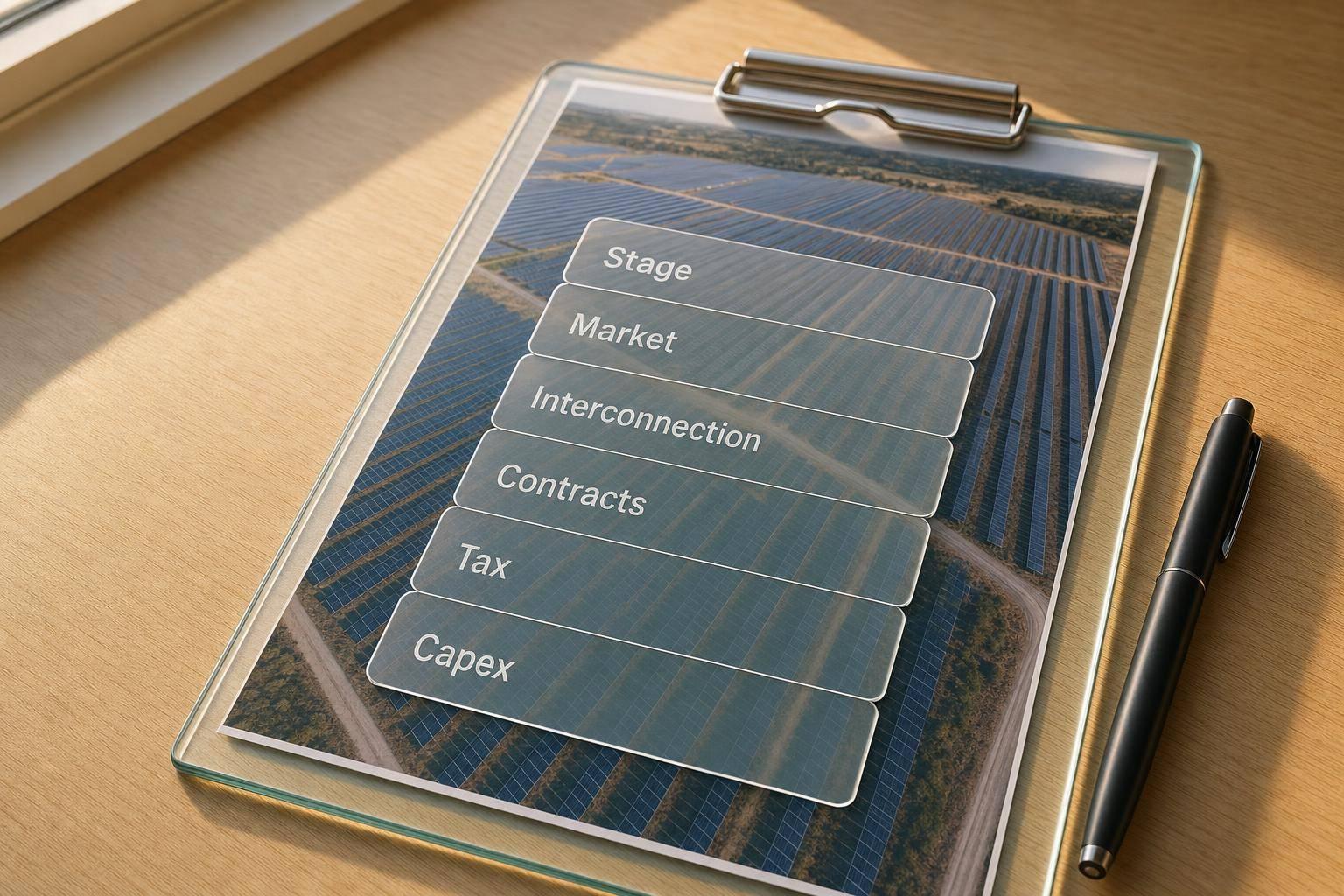 Solar Asset Valuation: Deal Comp Checklist