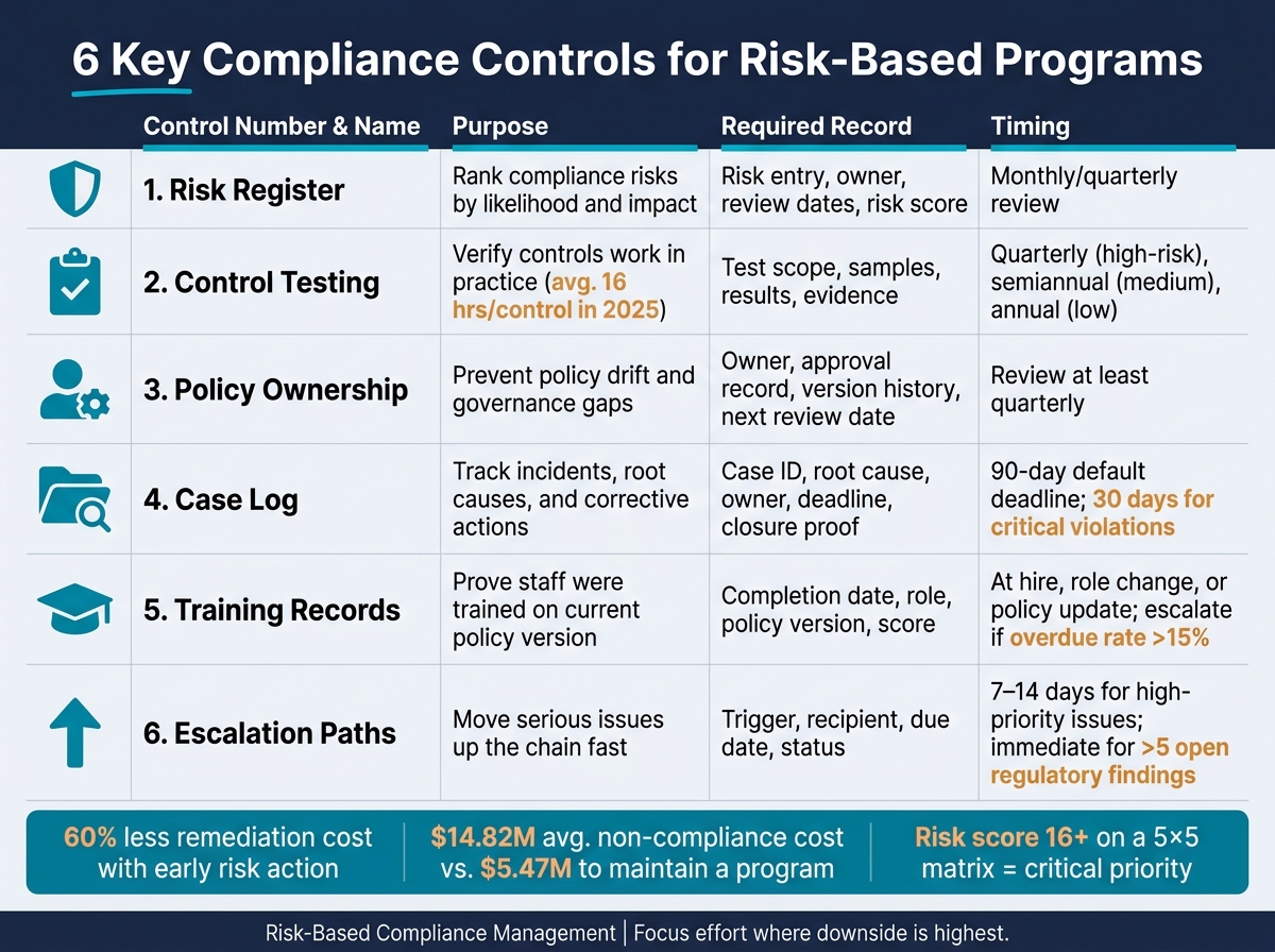 6 Key Compliance Controls: What to Track, Prove & When
