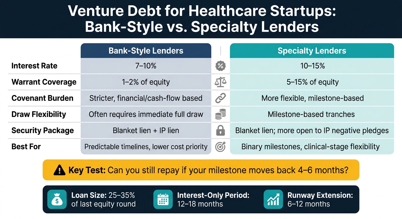 Venture Debt for Healthcare Startups: Bank vs. Specialty Lenders at a Glance