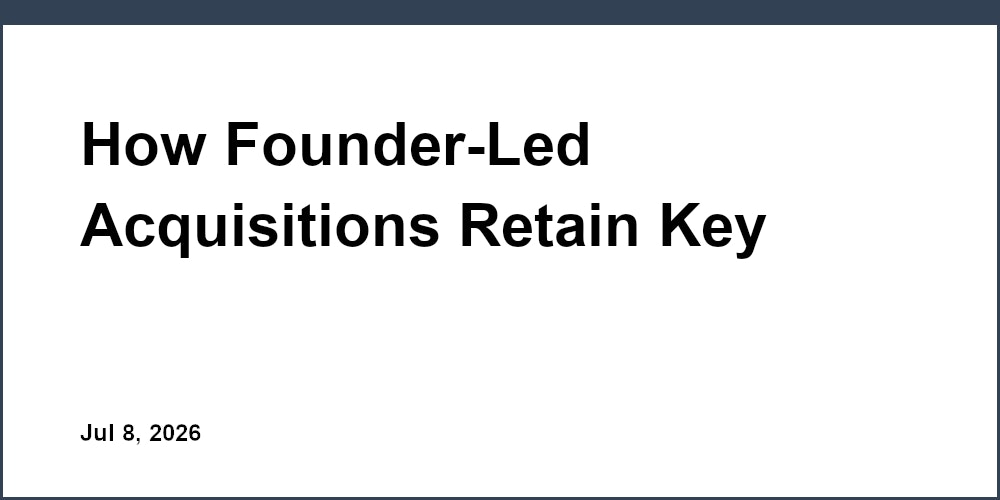 How Founder-Led Acquisitions Retain Key Talent