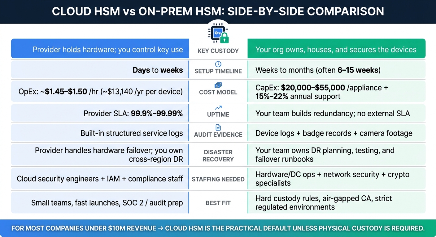 Cloud HSM vs On-Prem HSM: Side-by-Side Comparison