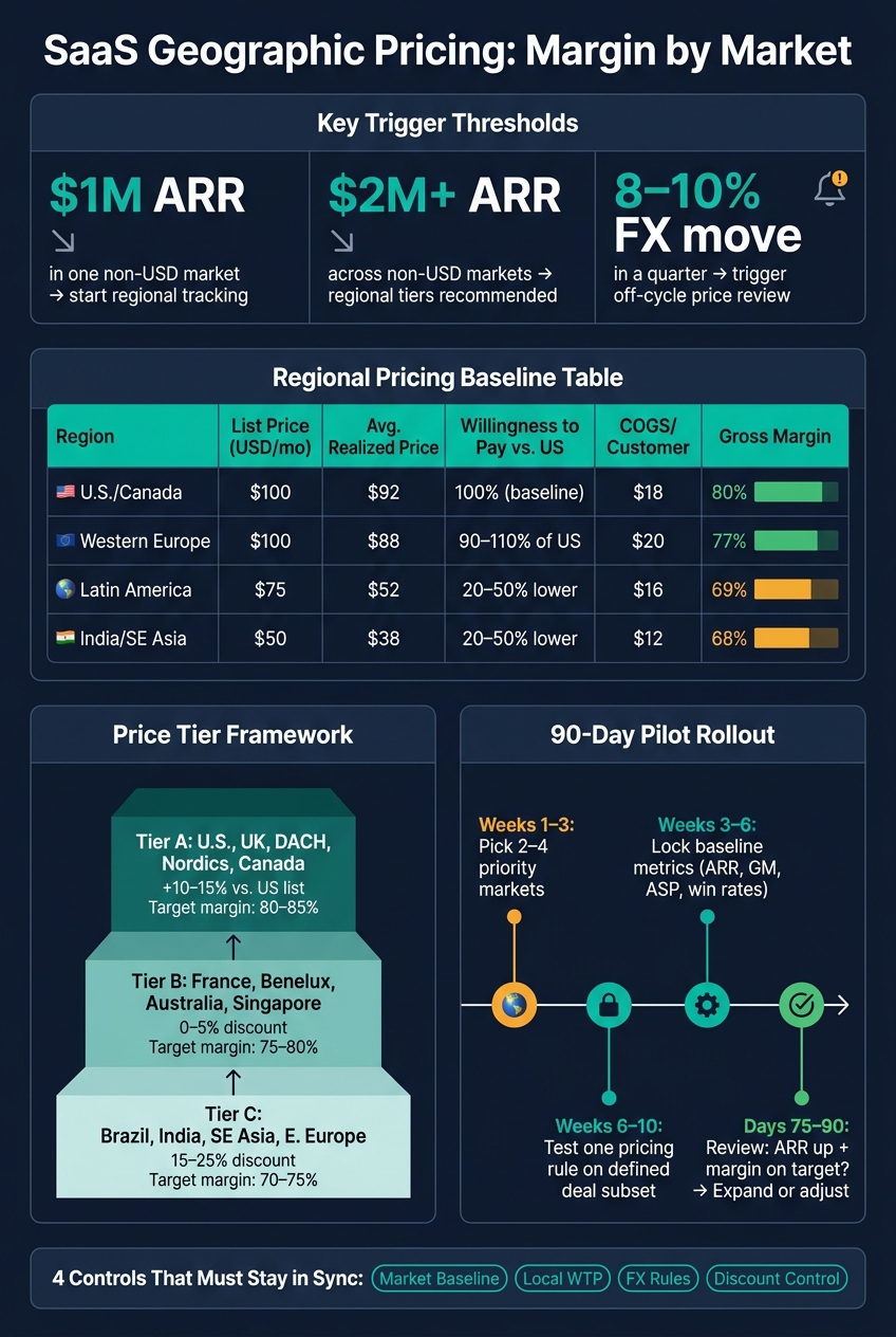SaaS Geographic Pricing Tiers: Margin by Region