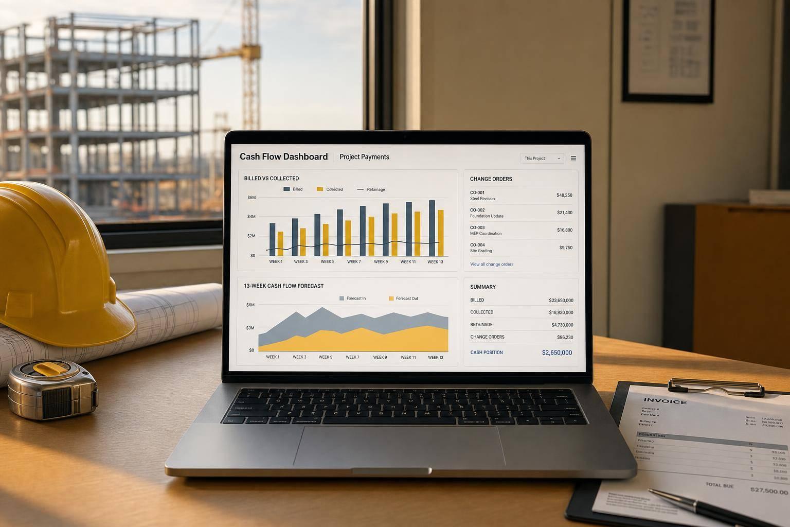 Construction Cash Flow Dashboard: Project Payments
