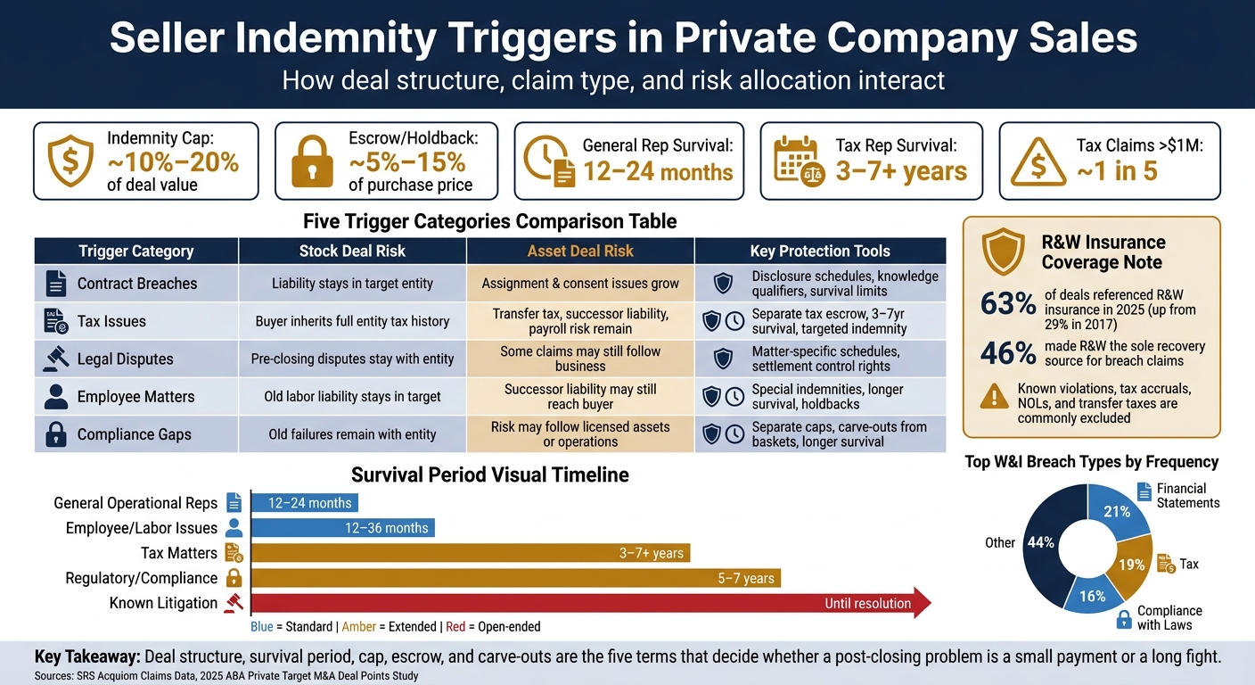 Seller Indemnity Triggers in Private Company Sales: Stock vs. Asset Deal Risk Breakdown