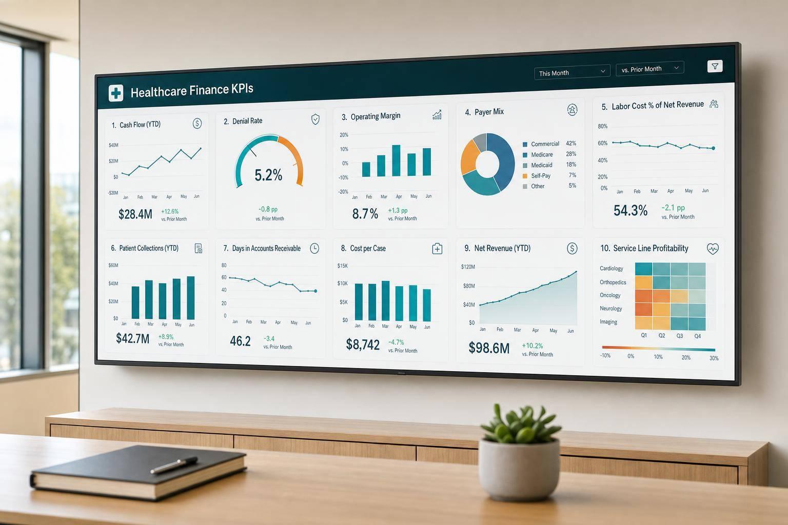 10 Healthcare Dashboard KPIs Finance Teams Track