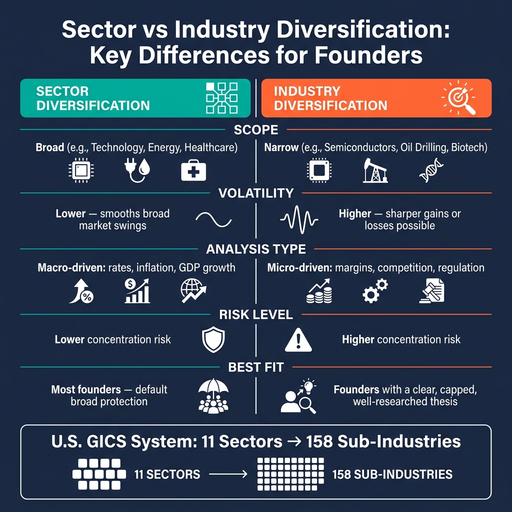 Sector vs Industry Diversification: Key Differences for Founders