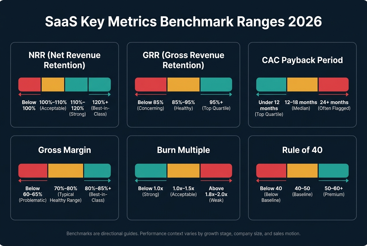 SaaS Investor Dashboard: Key Metrics & Benchmark Ranges 2026