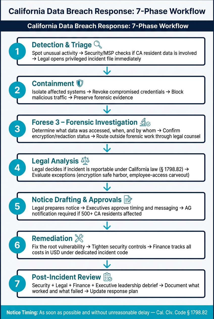 California Data Breach Response Workflow: 7 Steps for Growth-Stage Companies