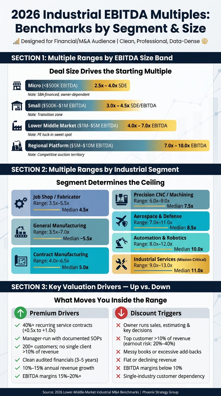 2026 Industrial EBITDA Multiples by Segment & Size
