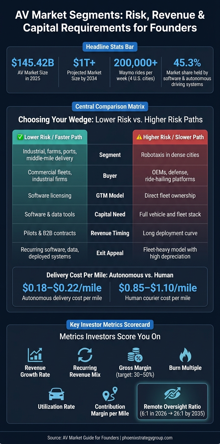 AV Market Segments: Risk, Revenue & Capital Requirements for Founders