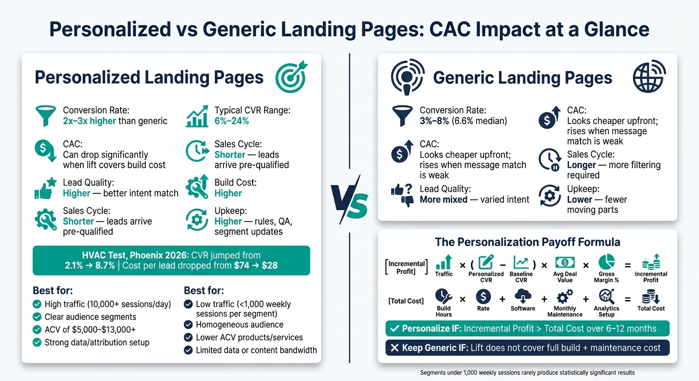 Personalized vs Generic Landing Pages: CAC Impact at a Glance
