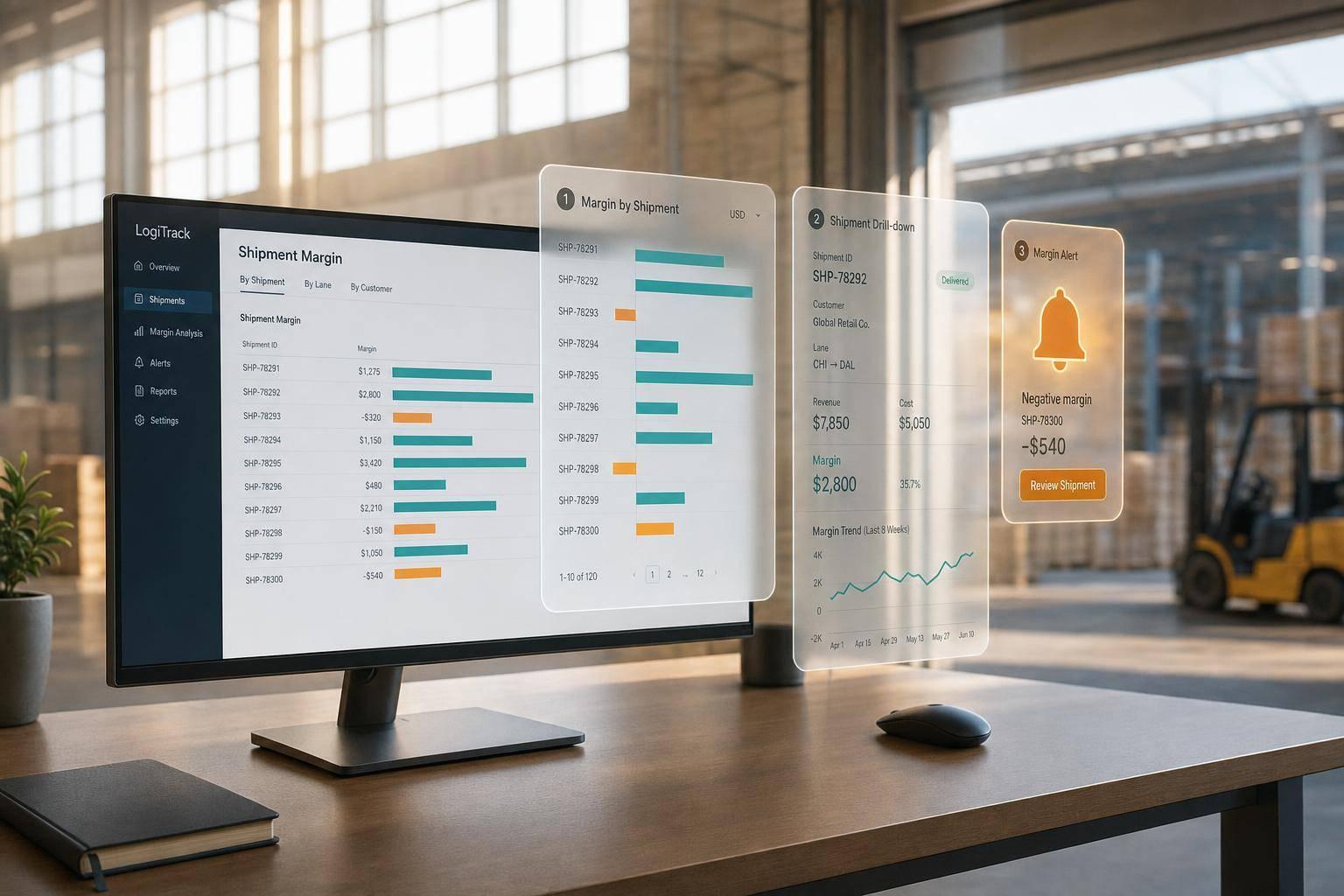 How Embedded Dashboards Track Logistics Margin