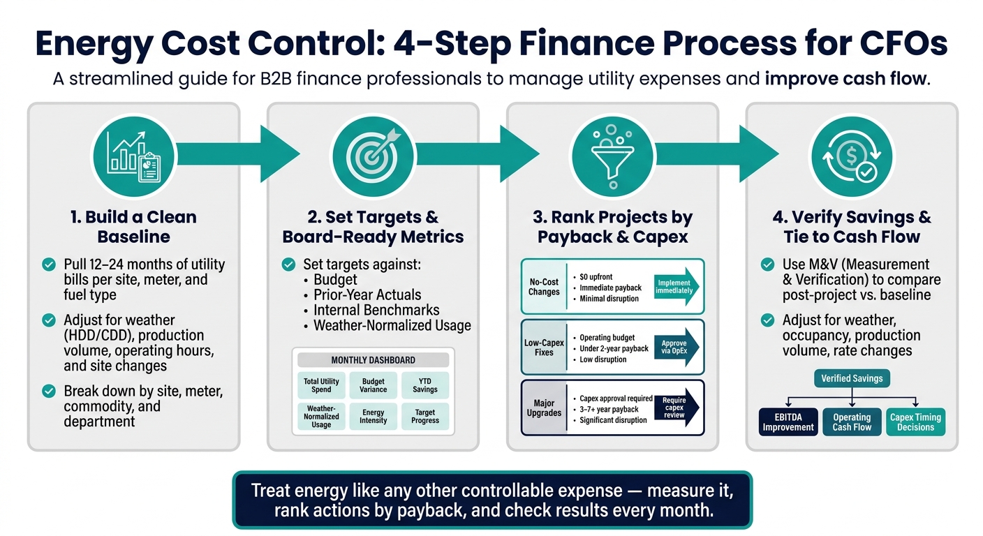 Energy Cost Control: 4-Step Finance Process for CFOs