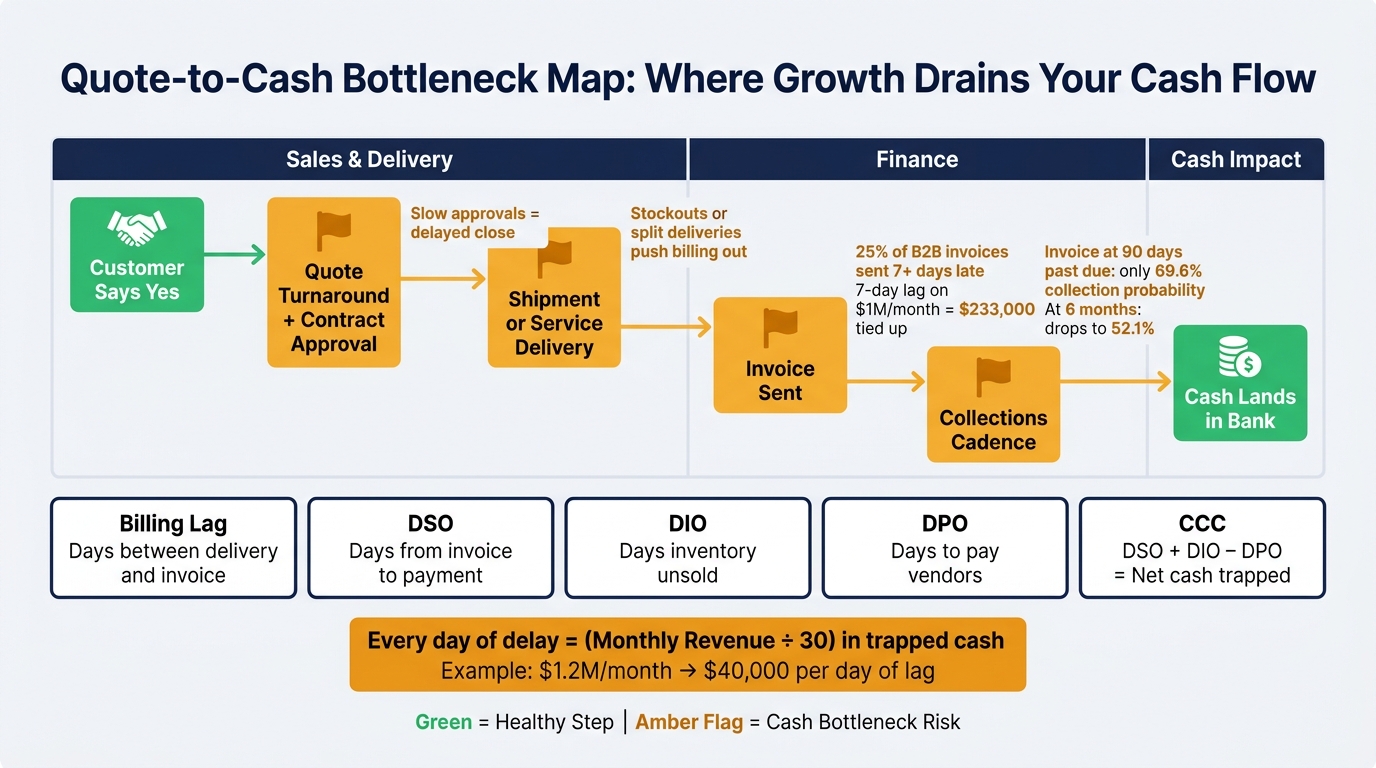 Quote-to-Cash Bottleneck Map: Where Growth Drains Your Cash Flow
