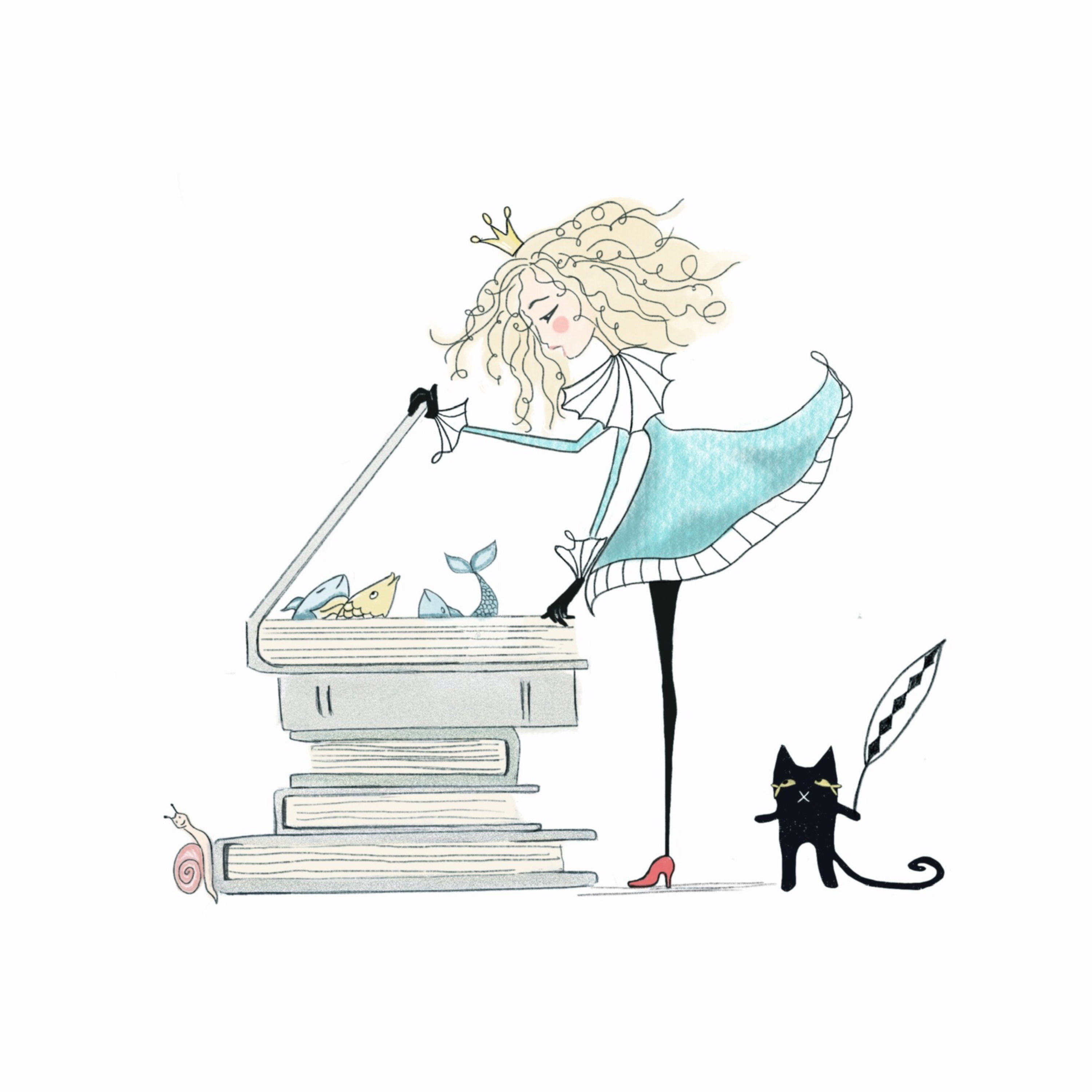 Litttle Queen and books