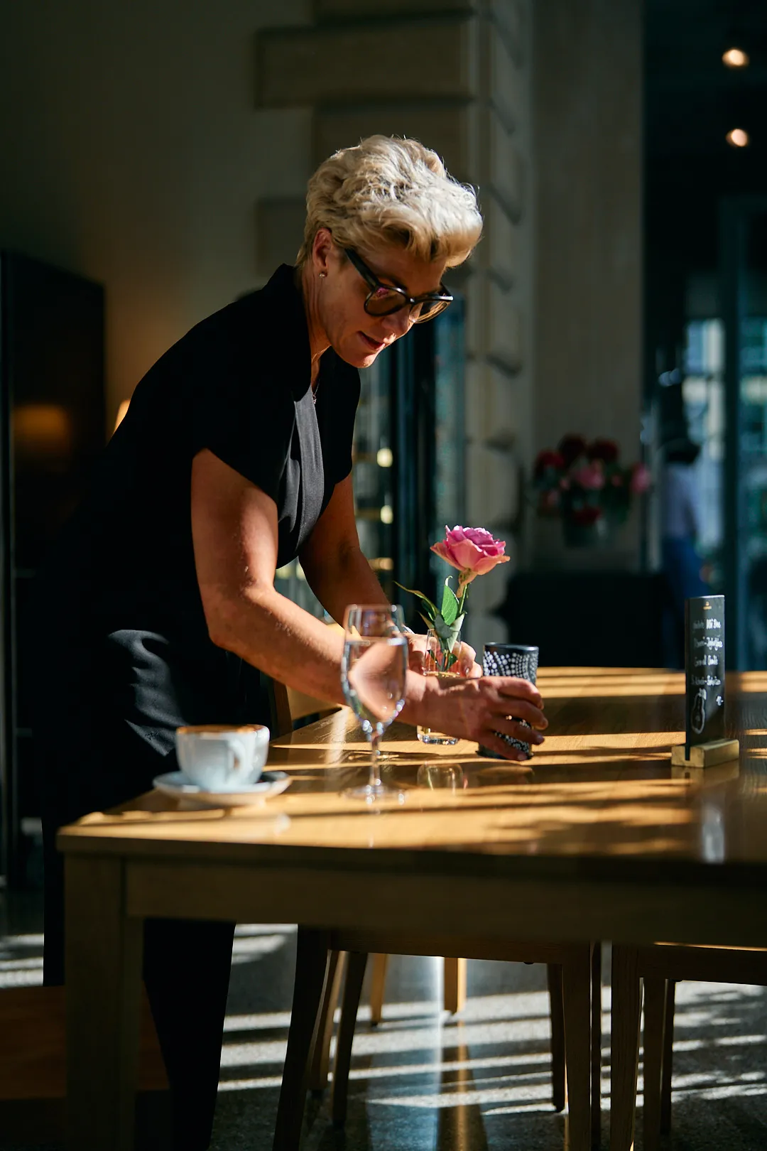A mother and daughter baking