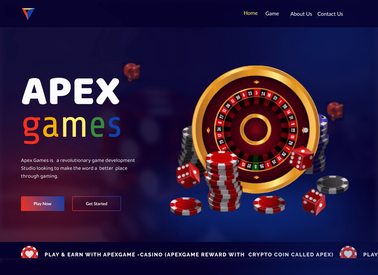 Apex game Landing Page