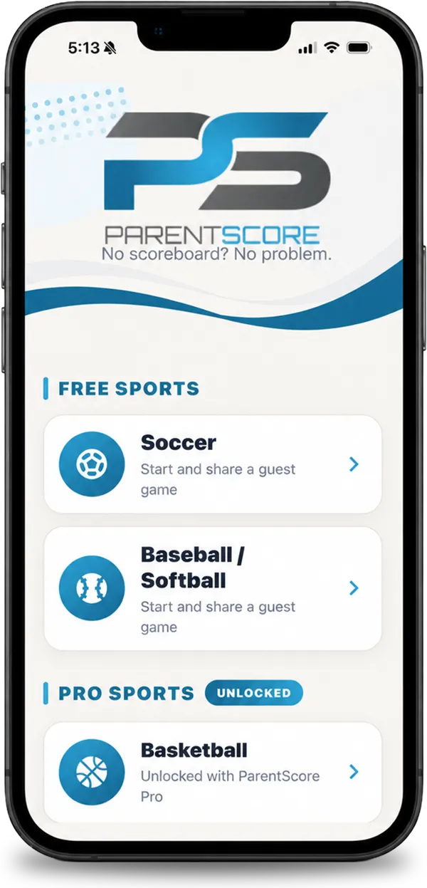 ParentScore home screen on a phone.