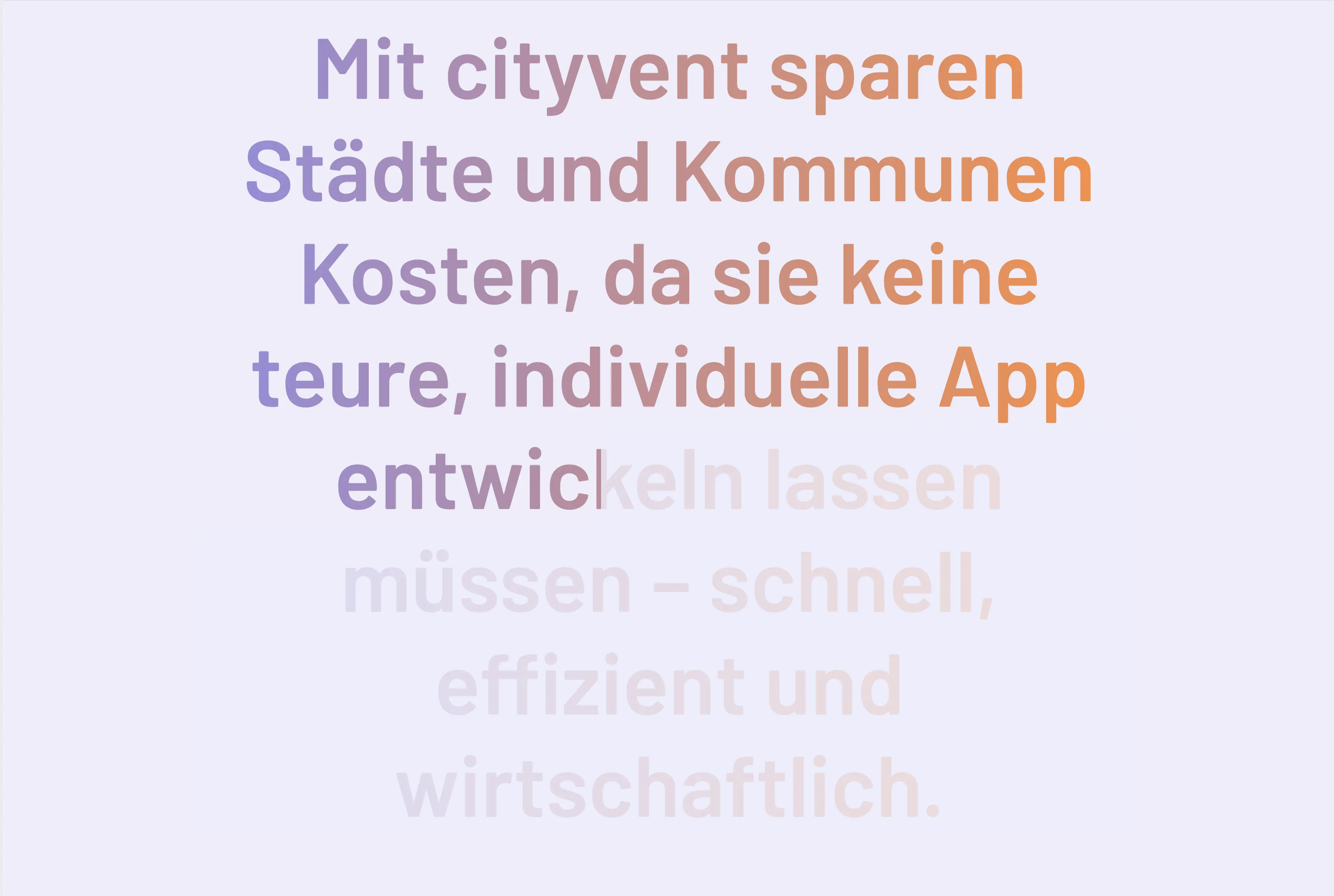 UI Design eines Textbereichs auf der cityvent Website